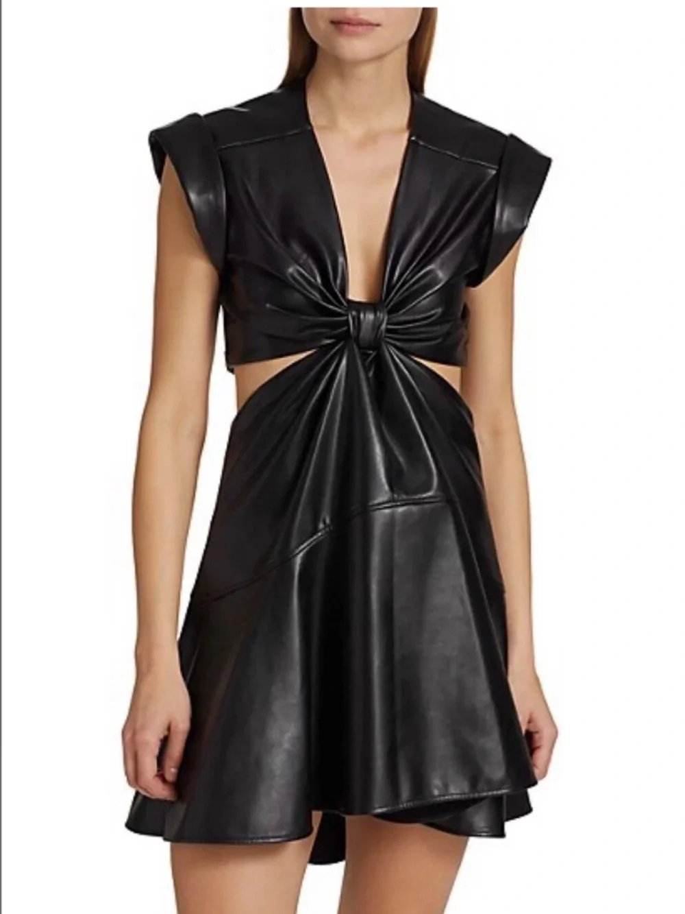 Jason Wu Black Faux Leather Mini Dress NWT - Picture 1 of 9